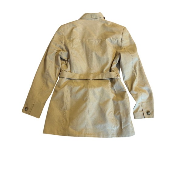 Caslon‎ Women's Gold Belted Silk Cotton Blend Blazer Jacket Size 2 - Picture 3 of 6